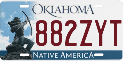 OK license plate 882ZYT