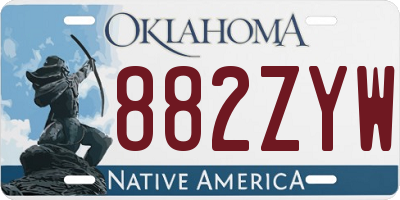 OK license plate 882ZYW