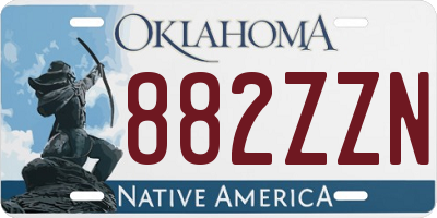 OK license plate 882ZZN