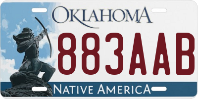 OK license plate 883AAB