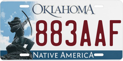 OK license plate 883AAF
