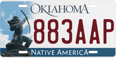 OK license plate 883AAP