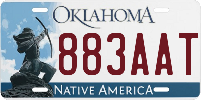 OK license plate 883AAT