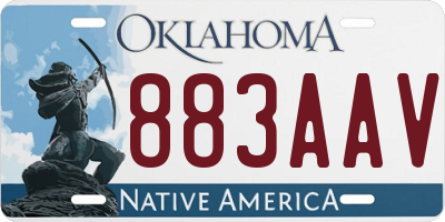 OK license plate 883AAV