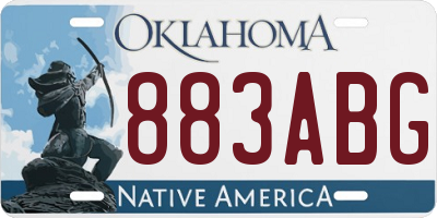 OK license plate 883ABG