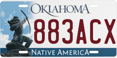 OK license plate 883ACX