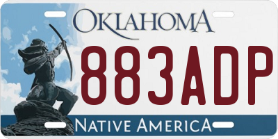OK license plate 883ADP