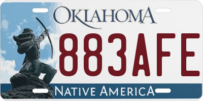 OK license plate 883AFE