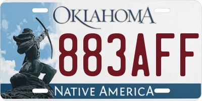 OK license plate 883AFF