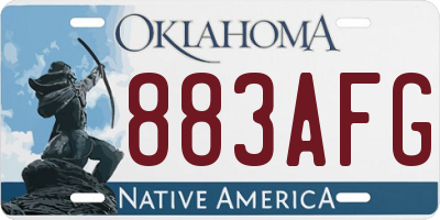 OK license plate 883AFG