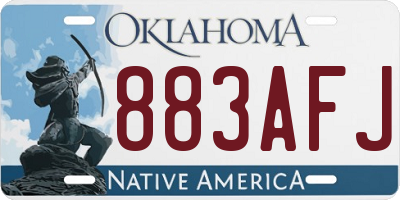 OK license plate 883AFJ