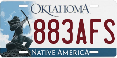 OK license plate 883AFS