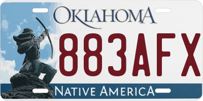 OK license plate 883AFX