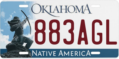 OK license plate 883AGL