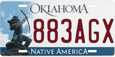 OK license plate 883AGX