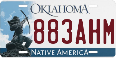 OK license plate 883AHM