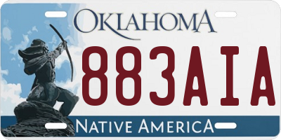 OK license plate 883AIA