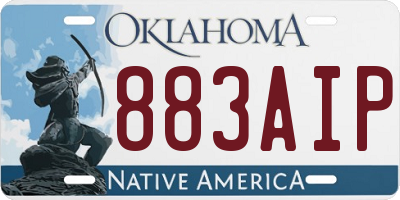 OK license plate 883AIP