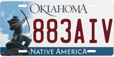 OK license plate 883AIV