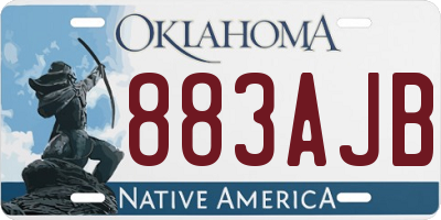 OK license plate 883AJB