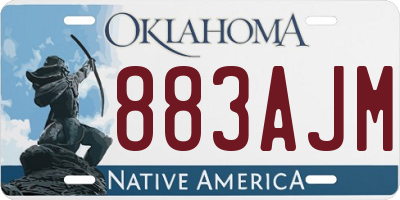 OK license plate 883AJM