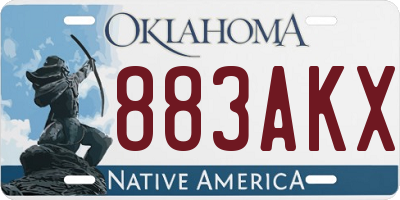 OK license plate 883AKX