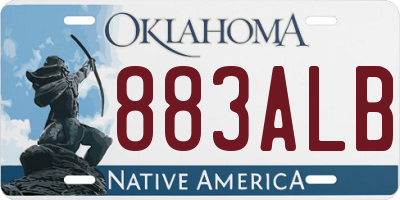 OK license plate 883ALB