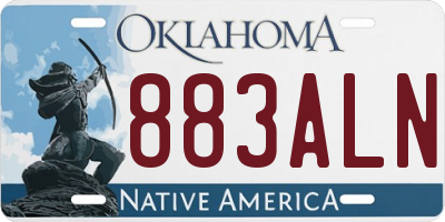 OK license plate 883ALN