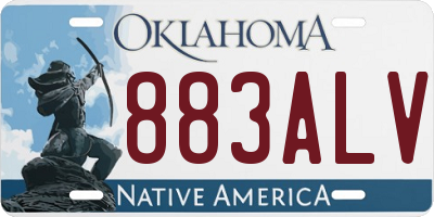 OK license plate 883ALV