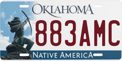 OK license plate 883AMC