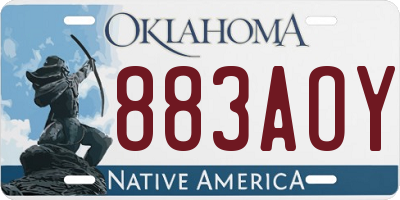 OK license plate 883AOY