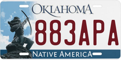 OK license plate 883APA