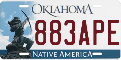 OK license plate 883APE