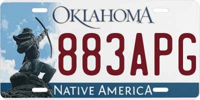 OK license plate 883APG