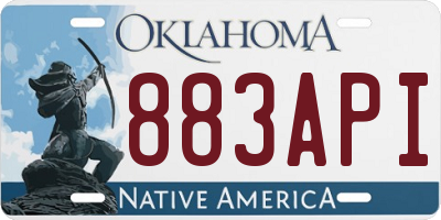 OK license plate 883API
