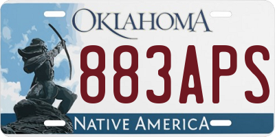 OK license plate 883APS
