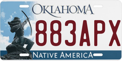 OK license plate 883APX