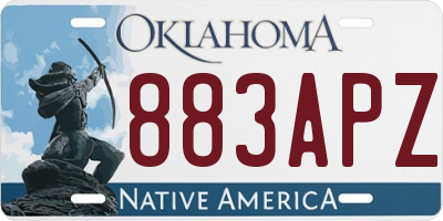 OK license plate 883APZ