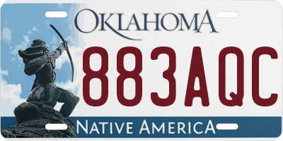 OK license plate 883AQC