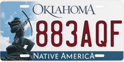 OK license plate 883AQF