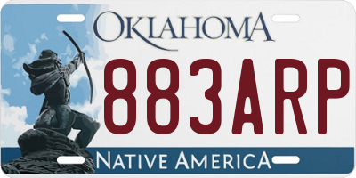 OK license plate 883ARP