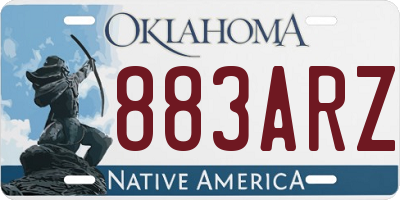 OK license plate 883ARZ