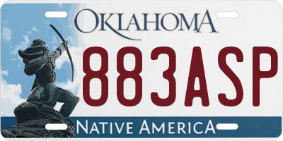 OK license plate 883ASP