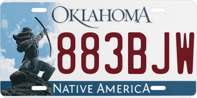 OK license plate 883BJW