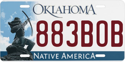 OK license plate 883BOB
