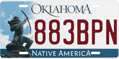 OK license plate 883BPN