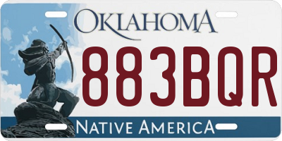 OK license plate 883BQR