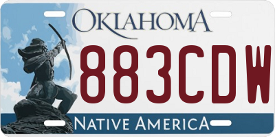 OK license plate 883CDW