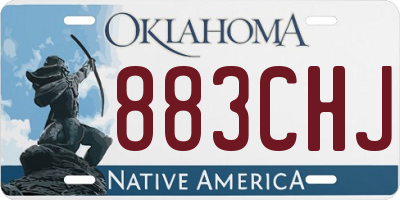 OK license plate 883CHJ