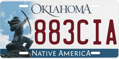 OK license plate 883CIA